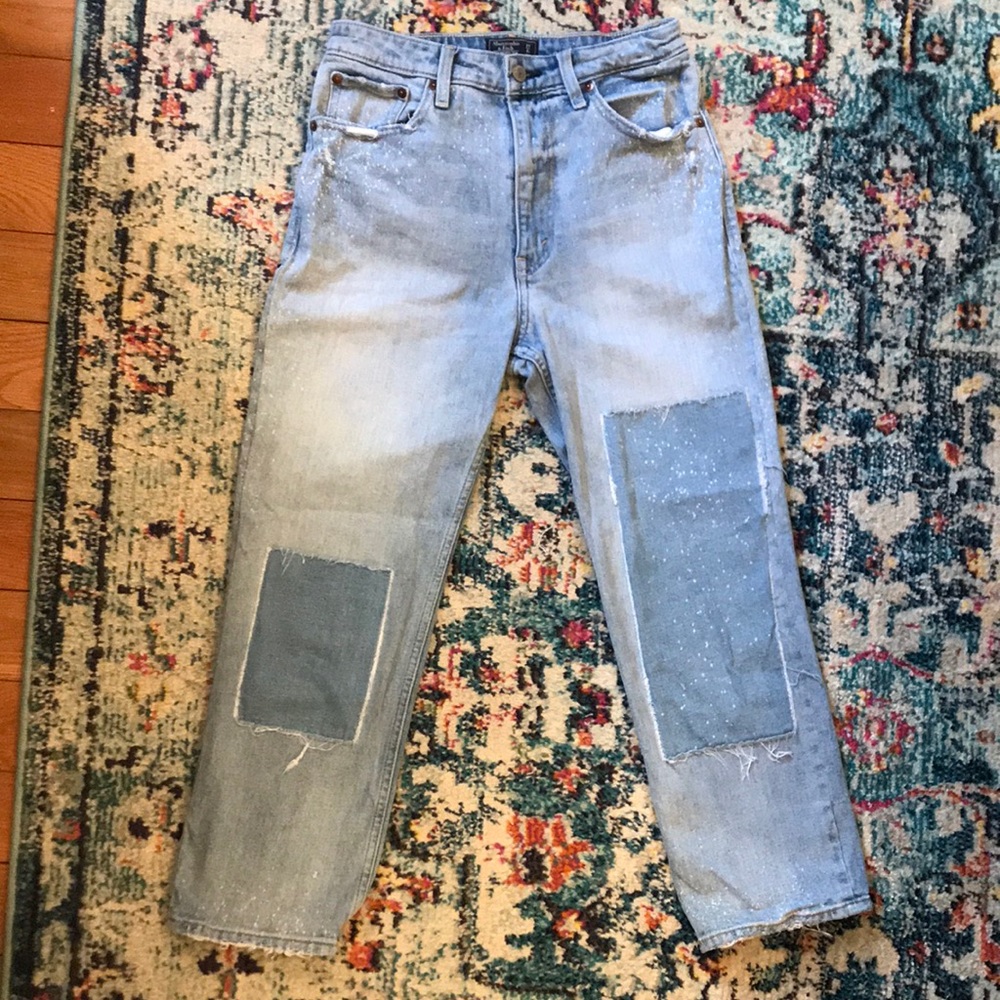 Abercrombie High Rise Patchwork Jeans